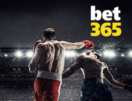Boksning scene og bet365 logo.
