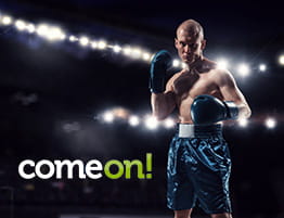 Boksning scene og ComeOn! logo.