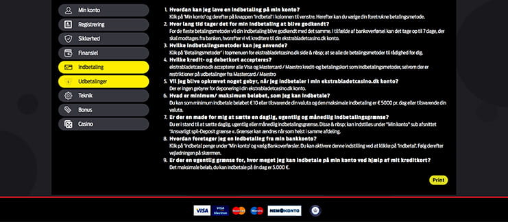 Betalingsmuligheder hos Ekstra Bladet Casino