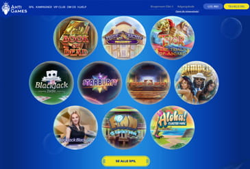 Billedet viser AHTI Games spilleudvalg