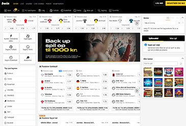 Layoutet på hjemmesiden for bwin.