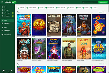 Forhåndsvisning spil udvalg Campobet