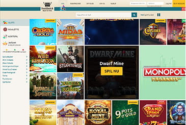 Billedet viser et udsnit af spillene på DrueckGlueck