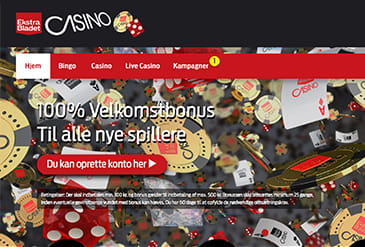 Hjemmesiden for Ekstra Bladet Casino Miniatur