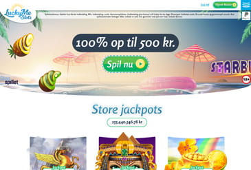 Forhåndsvisning hjemmeside LuckyMe Slots