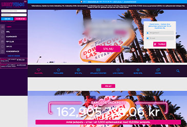 LuckyVegas hjemmeside