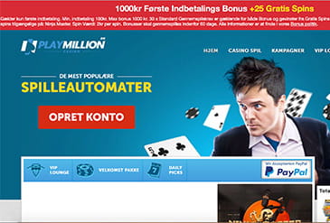 Hjemmesiden for Playmillion Miniatur