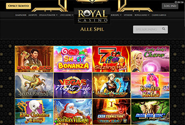 Alle de tilgængelige spil hos Royal Casino