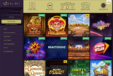 Casino spil hos RoyalBet