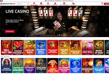 Forsiden hos Spilleautomaten.dk