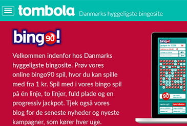 Tombola hjemmeside