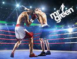 Boksning scene og Mr Green logo.