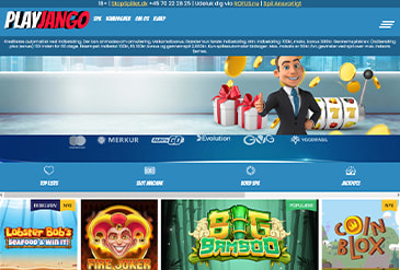 Forhåndsvisning hjemmeside PlayJango