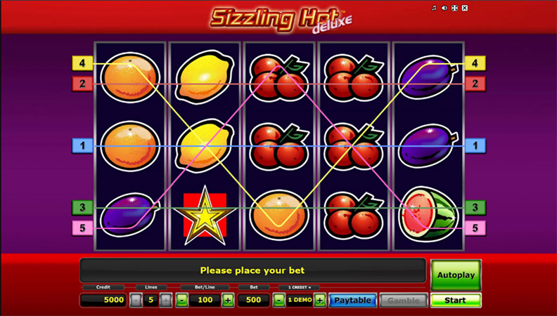 Sizzling Hot Deluxe demo spil