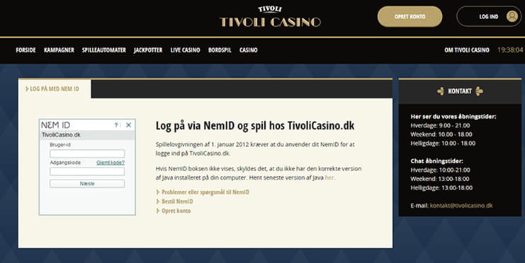 Tivoli Casino betalingsmetoderne