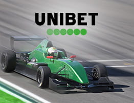 En Formel 1 scene og Unibet logo