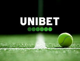 En tennis scene og Unibet logo