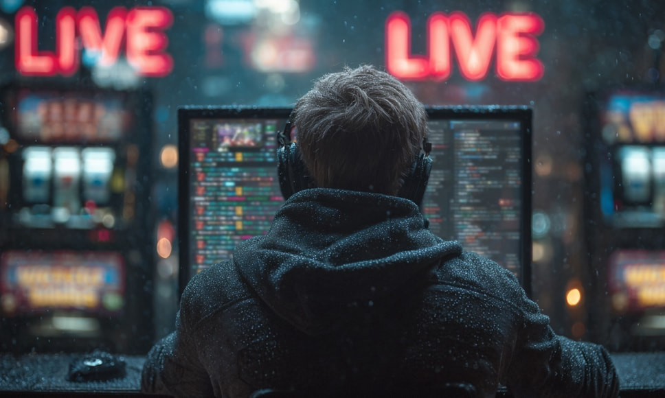 Dansk influencer streamer casinoindhold på Twitch med chat og bonuslinks synlige på skærmen.